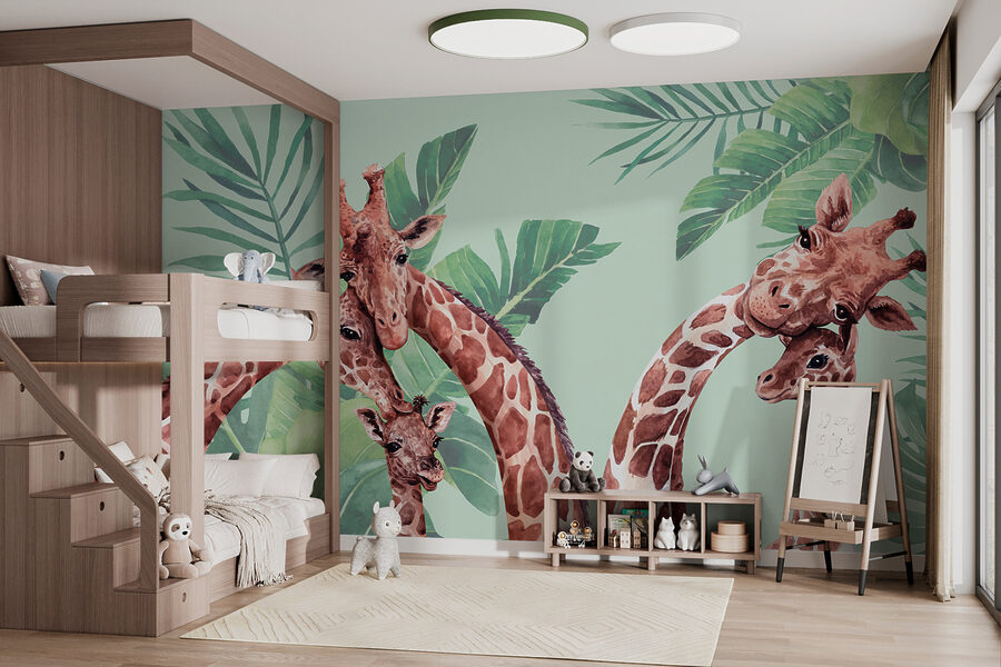 Um grupo de girafas com as cabeças juntas Um grupo de girafas com as cabeças juntas