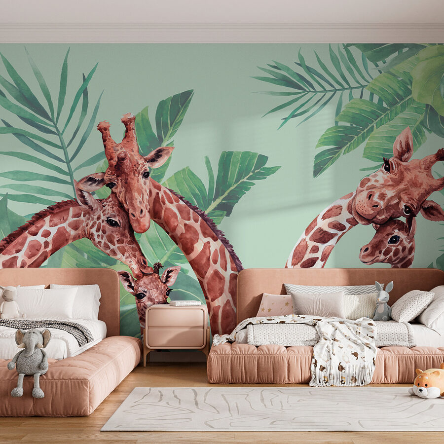 Um grupo de girafas com as cabeças juntas Um grupo de girafas com as cabeças juntas