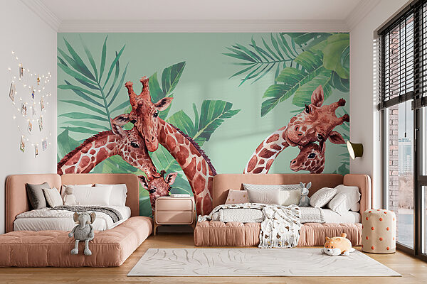 Um grupo de girafas com as cabeças juntas Um grupo de girafas com as cabeças juntas