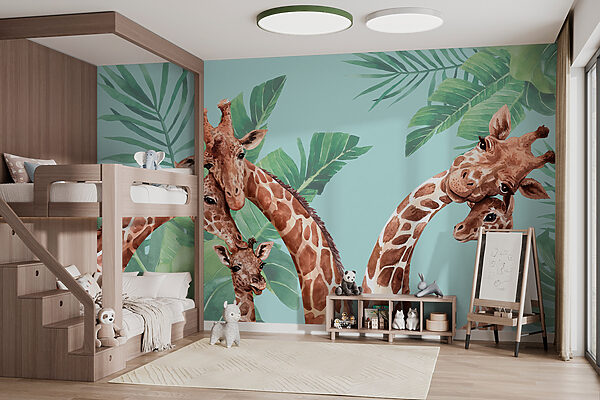 Um grupo de girafas com as cabeças juntas Um grupo de girafas com as cabeças juntas