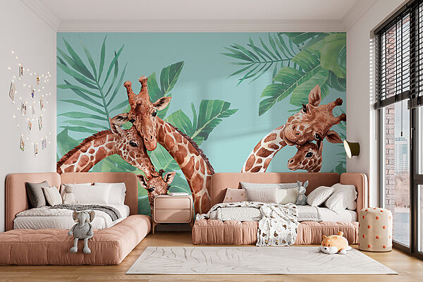 Um grupo de girafas com as cabeças juntas Um grupo de girafas com as cabeças juntas