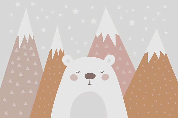 Um urso em frente às montanhas Um urso em frente às montanhas