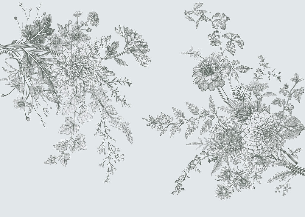 Ilustração floral elegante com tons suaves. Ilustração floral elegante com tons suaves.