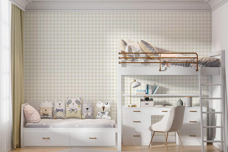 Um padrão axadrezado branco e amarelo Um padrão axadrezado branco e amarelo