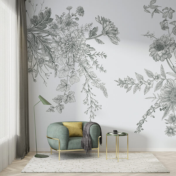 Ilustração floral elegante com tons suaves. Ilustração floral elegante com tons suaves.