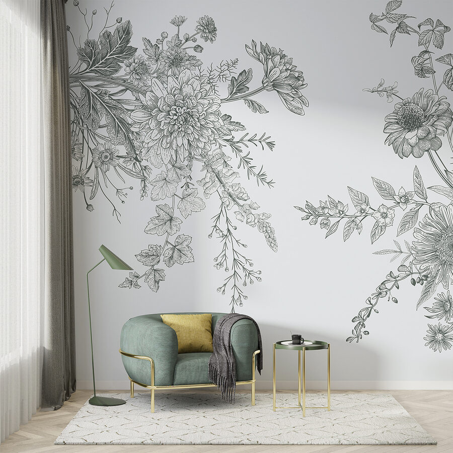 Ilustração floral elegante com tons suaves. Ilustração floral elegante com tons suaves.
