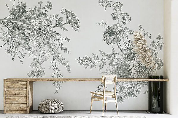 Ilustração floral elegante com tons suaves. Ilustração floral elegante com tons suaves.