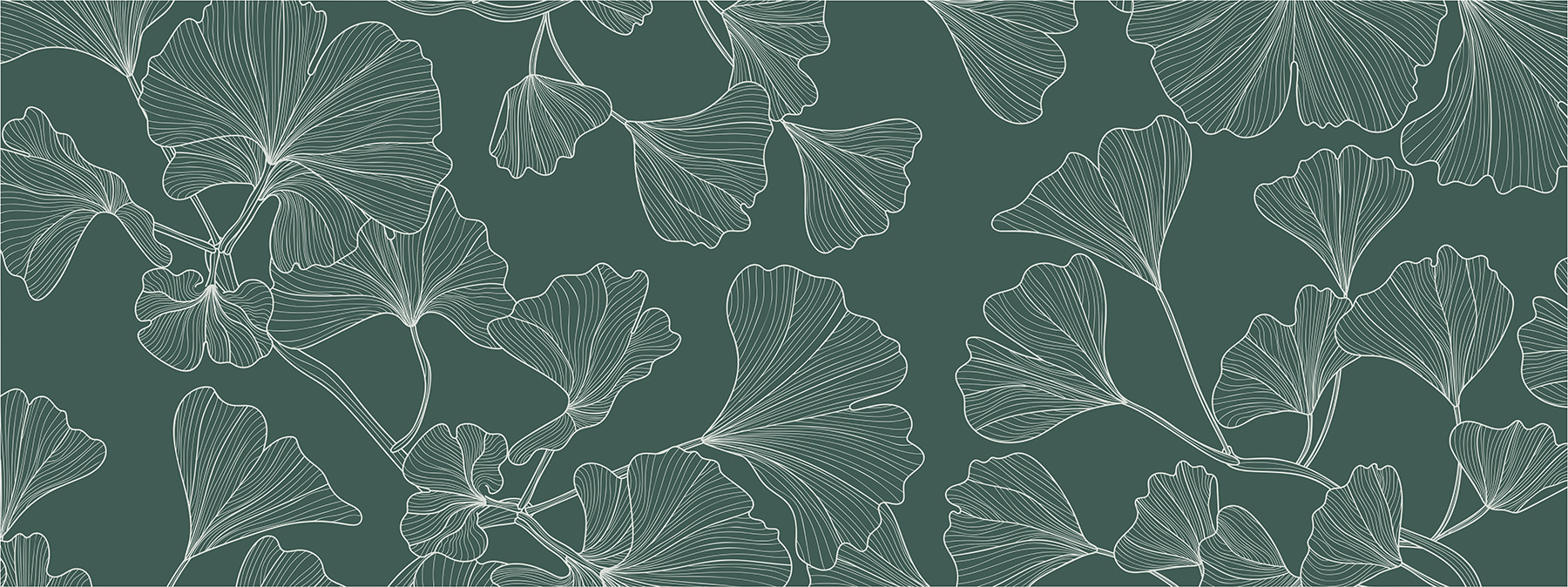 A pattern of leaves on a green background A pattern of leaves on a green background