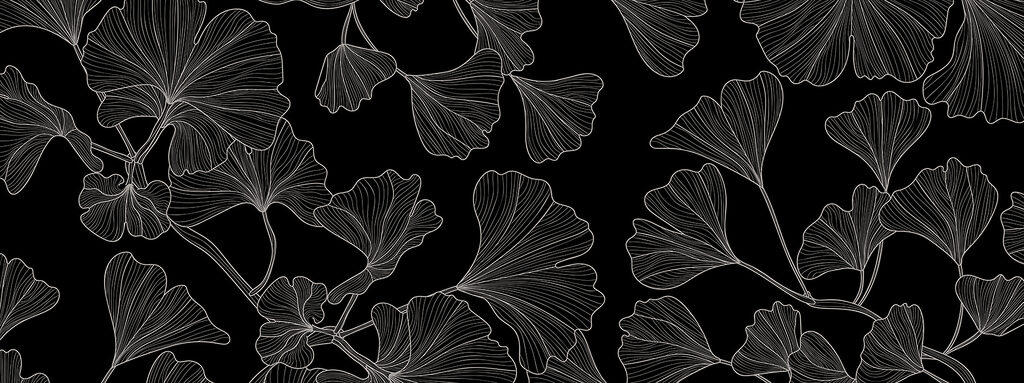 Um padrão de folhas a preto e branco Um padrão de folhas a preto e branco