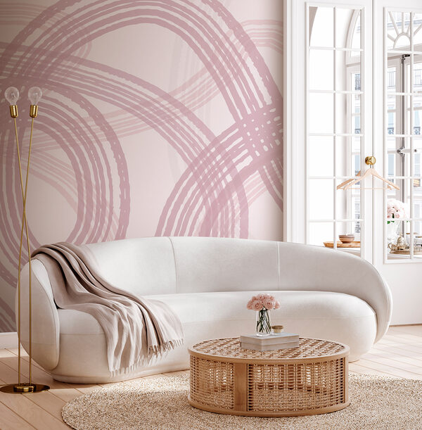 Um fundo roxo e branco com círculos Um fundo roxo e branco com círculos