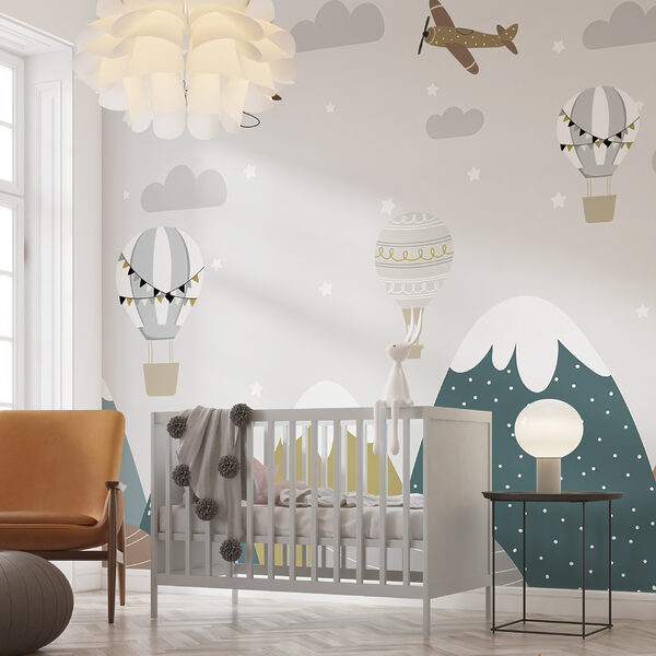 Um papel de parede com montanhas e aviões w00401pir1ms 600x600 - Um papel de parede com montanhas e aviões