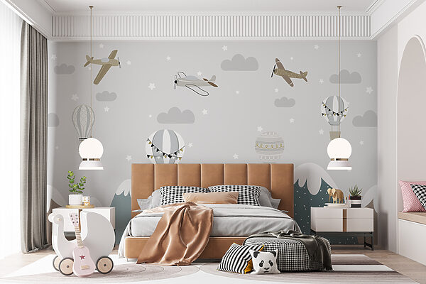 Um papel de parede com montanhas e aviões w00401pir5r 600x400 - Um papel de parede com montanhas e aviões
