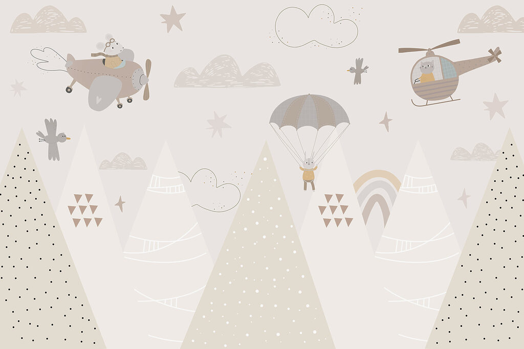 A wallpaper with mountains and airplanes A wallpaper with mountains and airplanes
