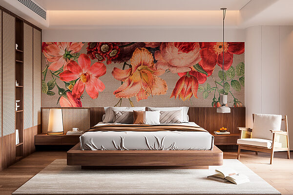 Um grande plano de flores Um grande plano de flores