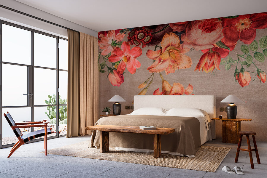 Um grande plano de flores
