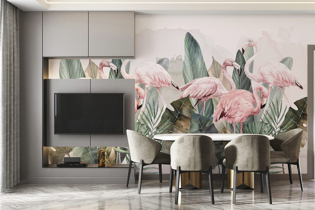 w00505v1pig65mr 1024x683 - Um grupo de flamingos cor-de-rosa e folhas - tegory