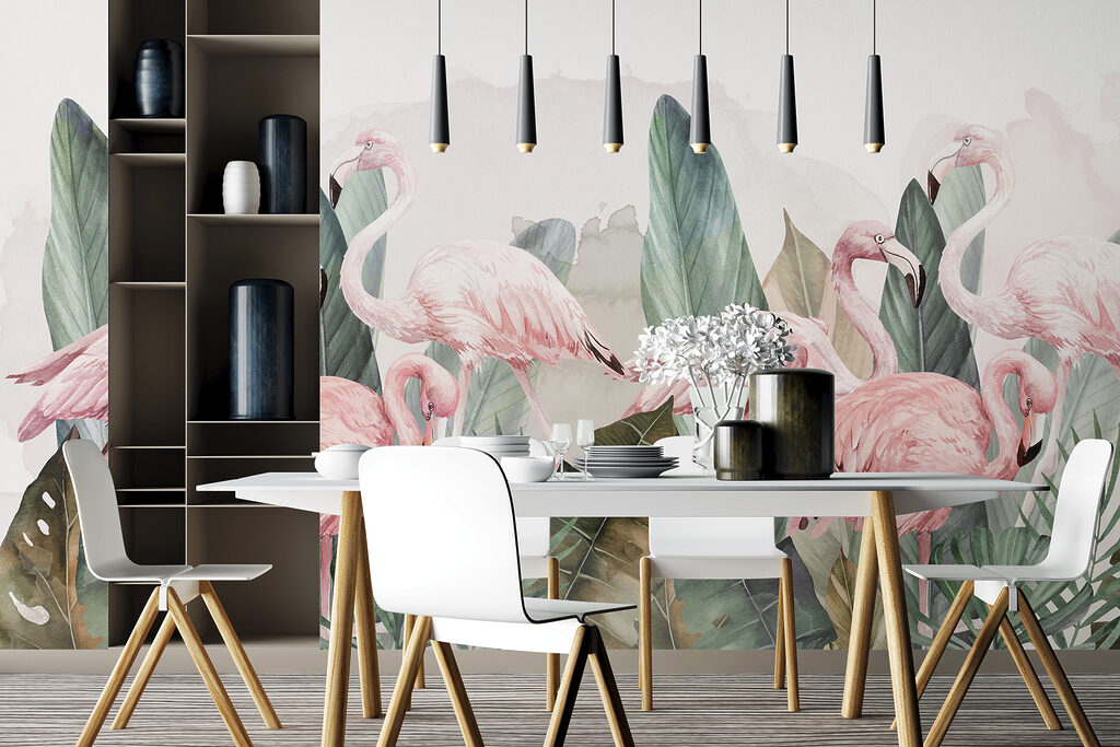 w00505v1piq45r 1024x683 - Um grupo de flamingos cor-de-rosa e folhas - tegory