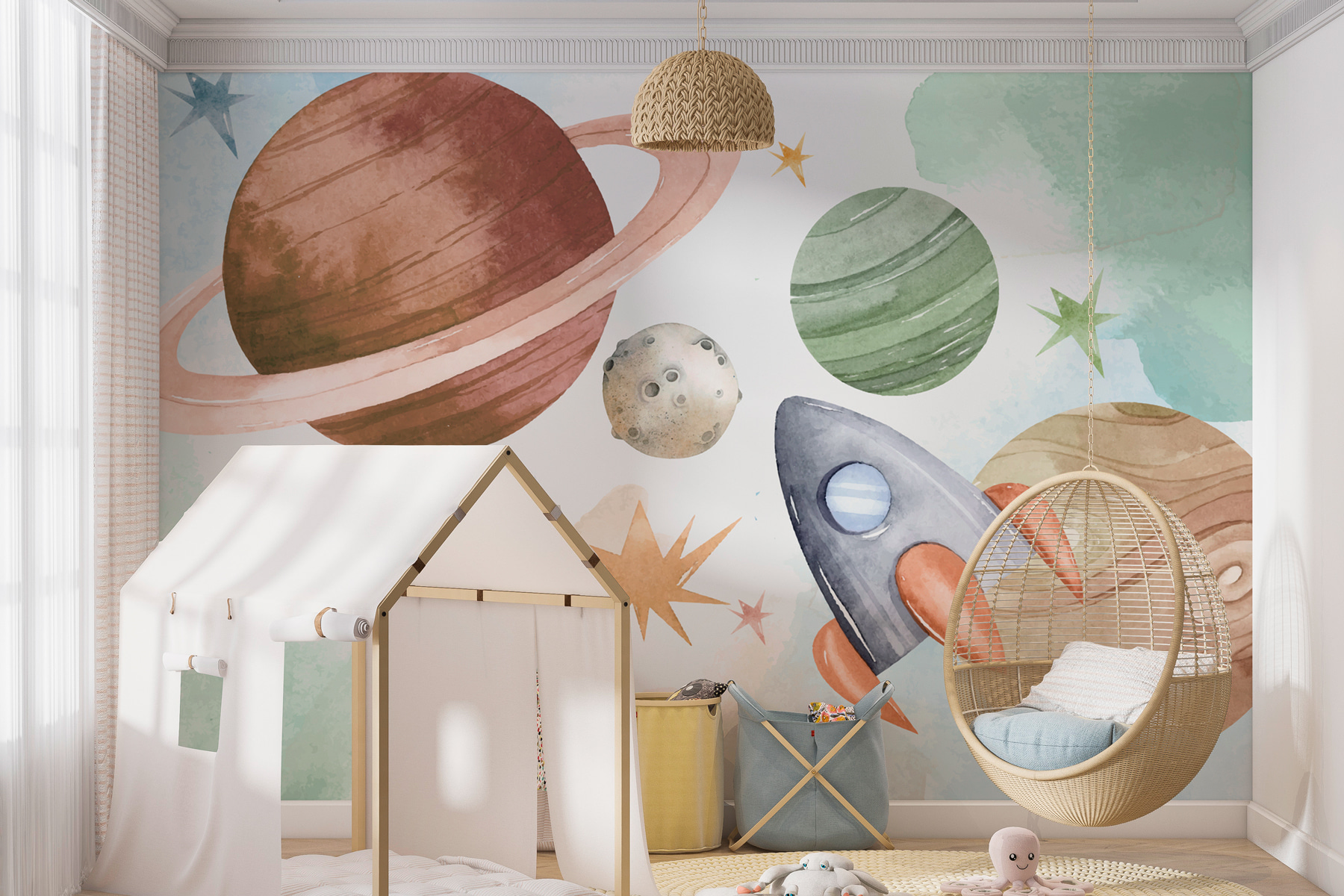 w00539pir10mr - Um foguetão e planetas no espaço - tegory