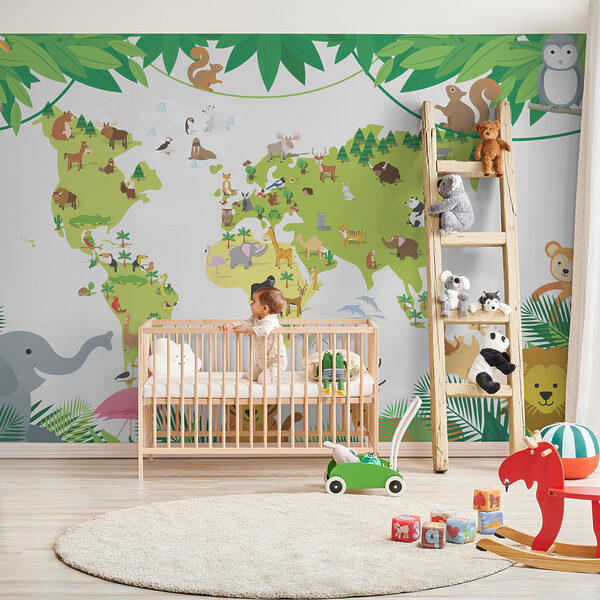 Um mapa de animais e plantas Um mapa de animais e plantas