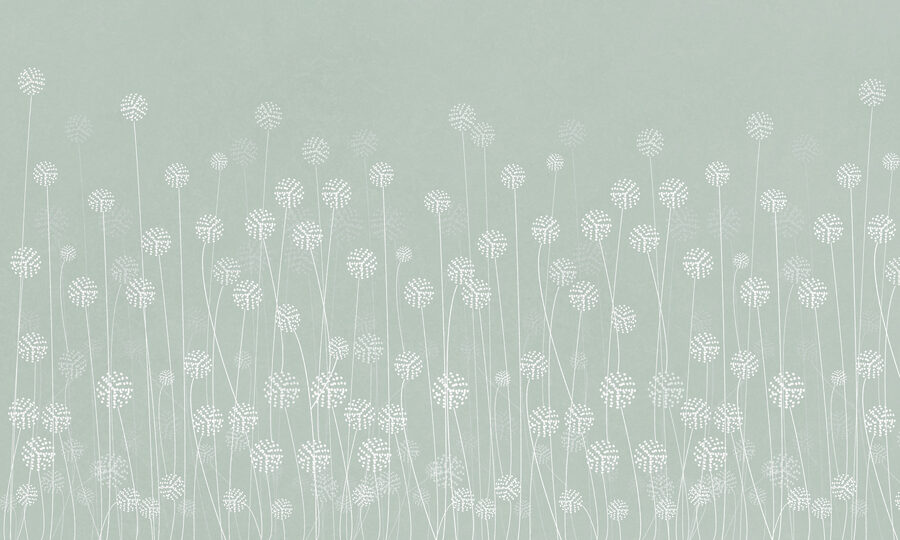 Flores brancas sobre um fundo verde