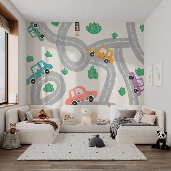 Um padrão de carros e estradas Um padrão de carros e estradas