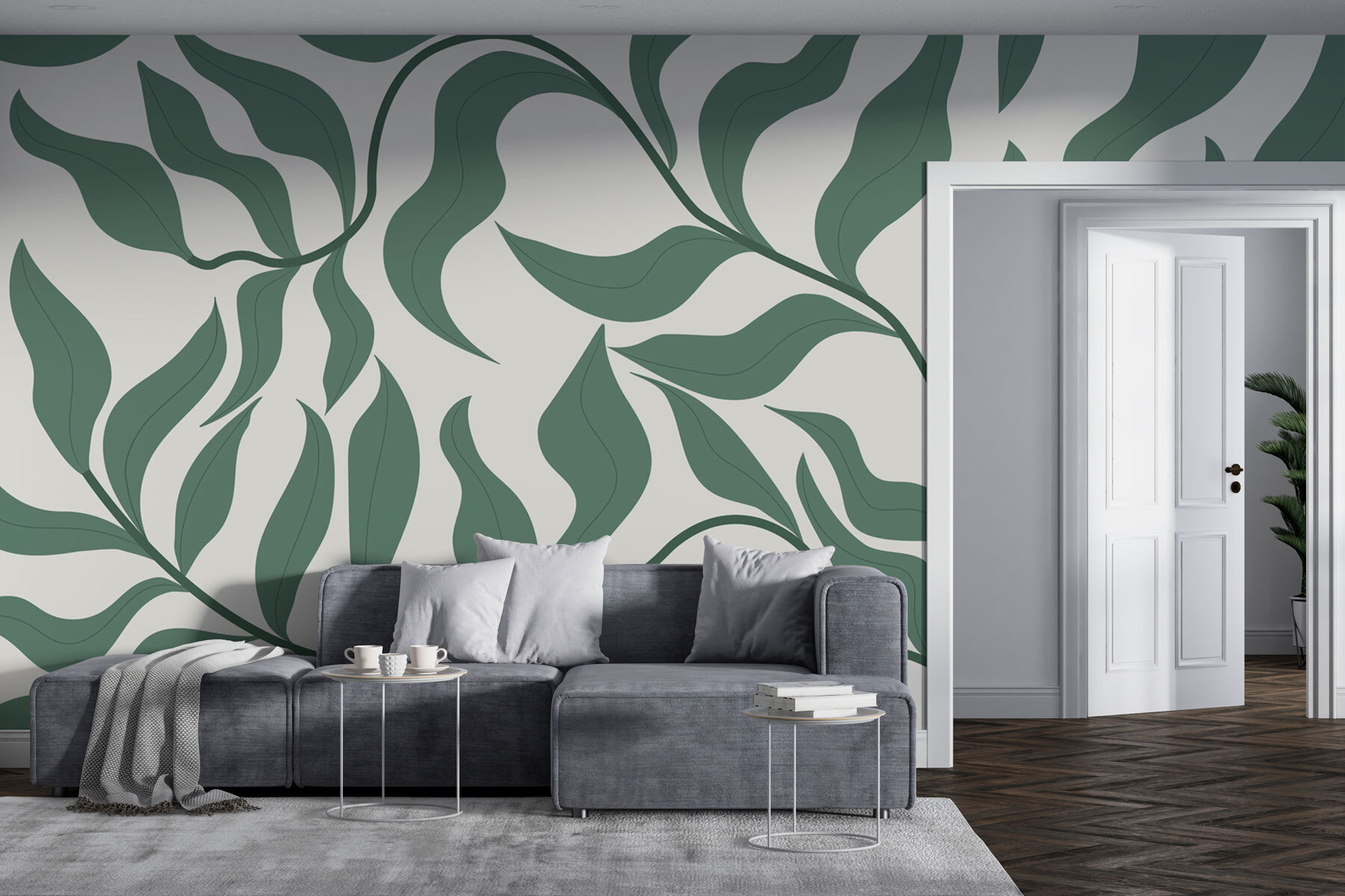 Folhas verdes sobre um fundo branco w00629pig5r - Folhas verdes sobre um fundo branco - tegory