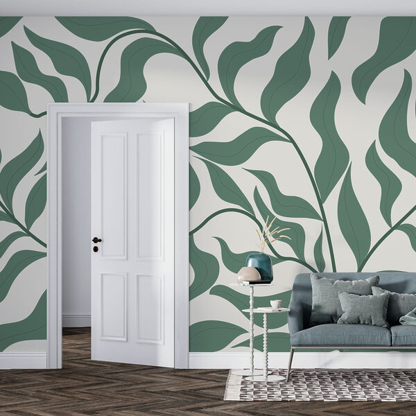 Folhas verdes sobre um fundo branco Folhas verdes sobre um fundo branco