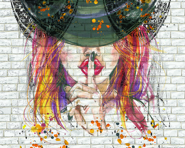 Pintura de uma mulher com um chapéu Pintura de uma mulher com um chapéu