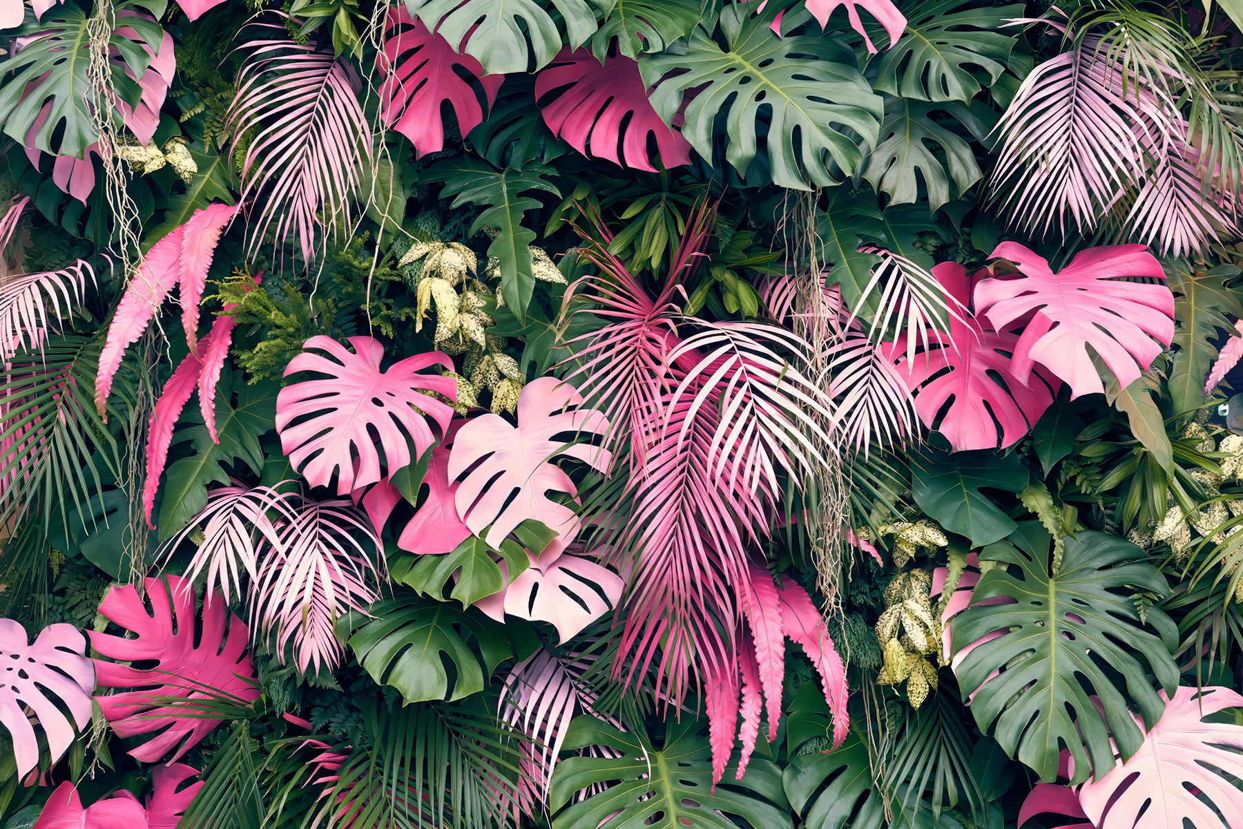 Grupo de folhas cor-de-rosa e verdes u79682p - Grupo de folhas cor-de-rosa e verdes