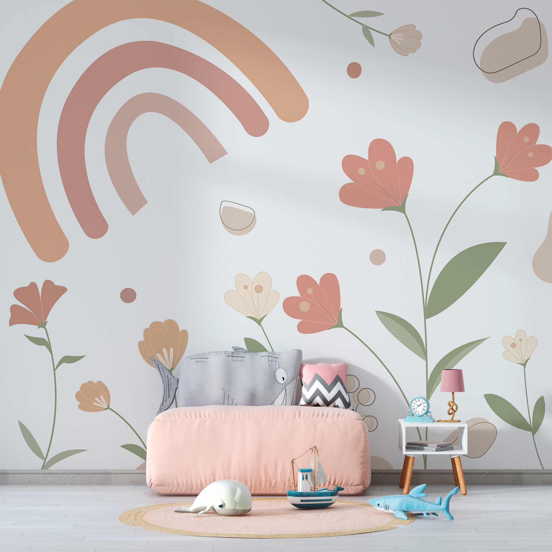 A colorful flowers and rainbows A colorful flowers and rainbows