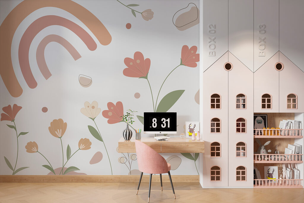 A colorful flowers and rainbows A colorful flowers and rainbows