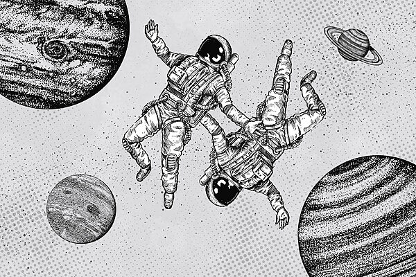 w00630p 600x400 - Um desenho de astronautas no espaço - tegory