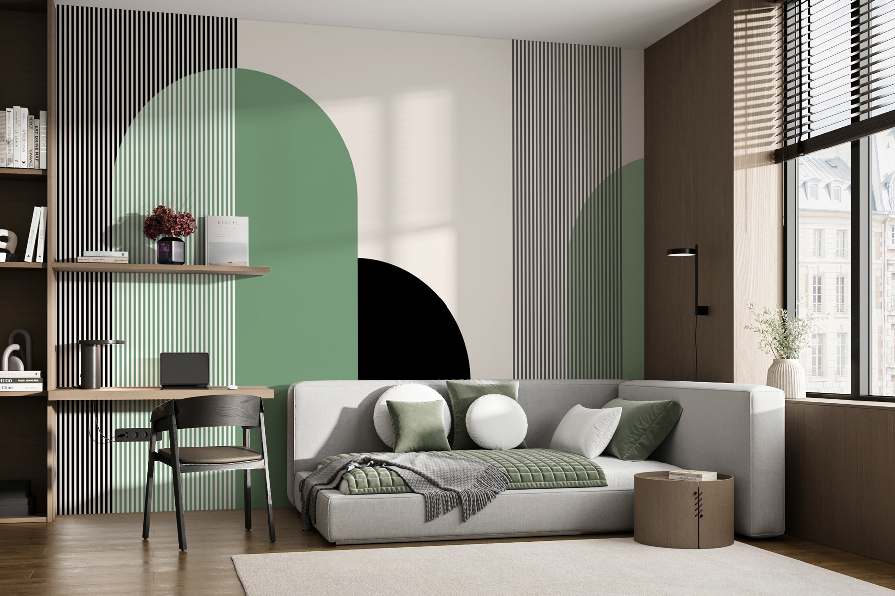 w00631v1pib2mr - Formas geométricas verdes e pretas - tegory