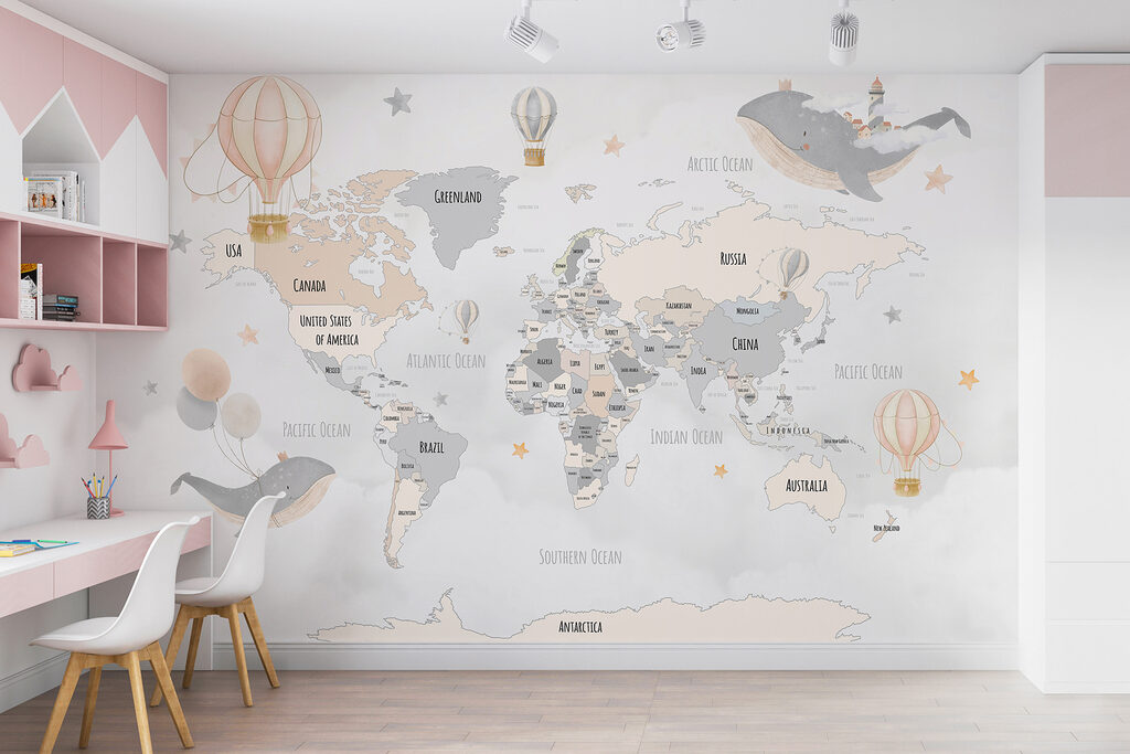 Um mapa do mundo com balões de ar quente w00680v1pir2mr 1024x683 - Um mapa do mundo com balões de ar quente - tegory