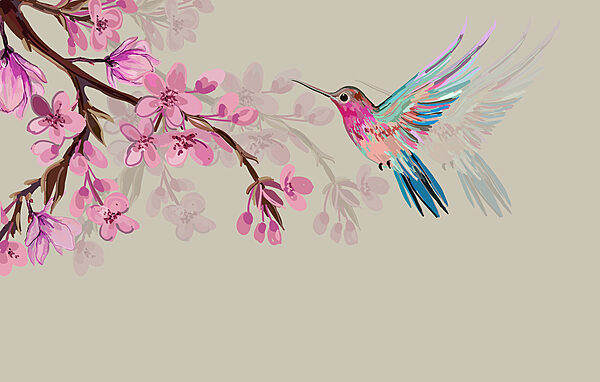 w00693v1p 600x382 - Um pássaro a voar junto a um ramo de flores - tegory