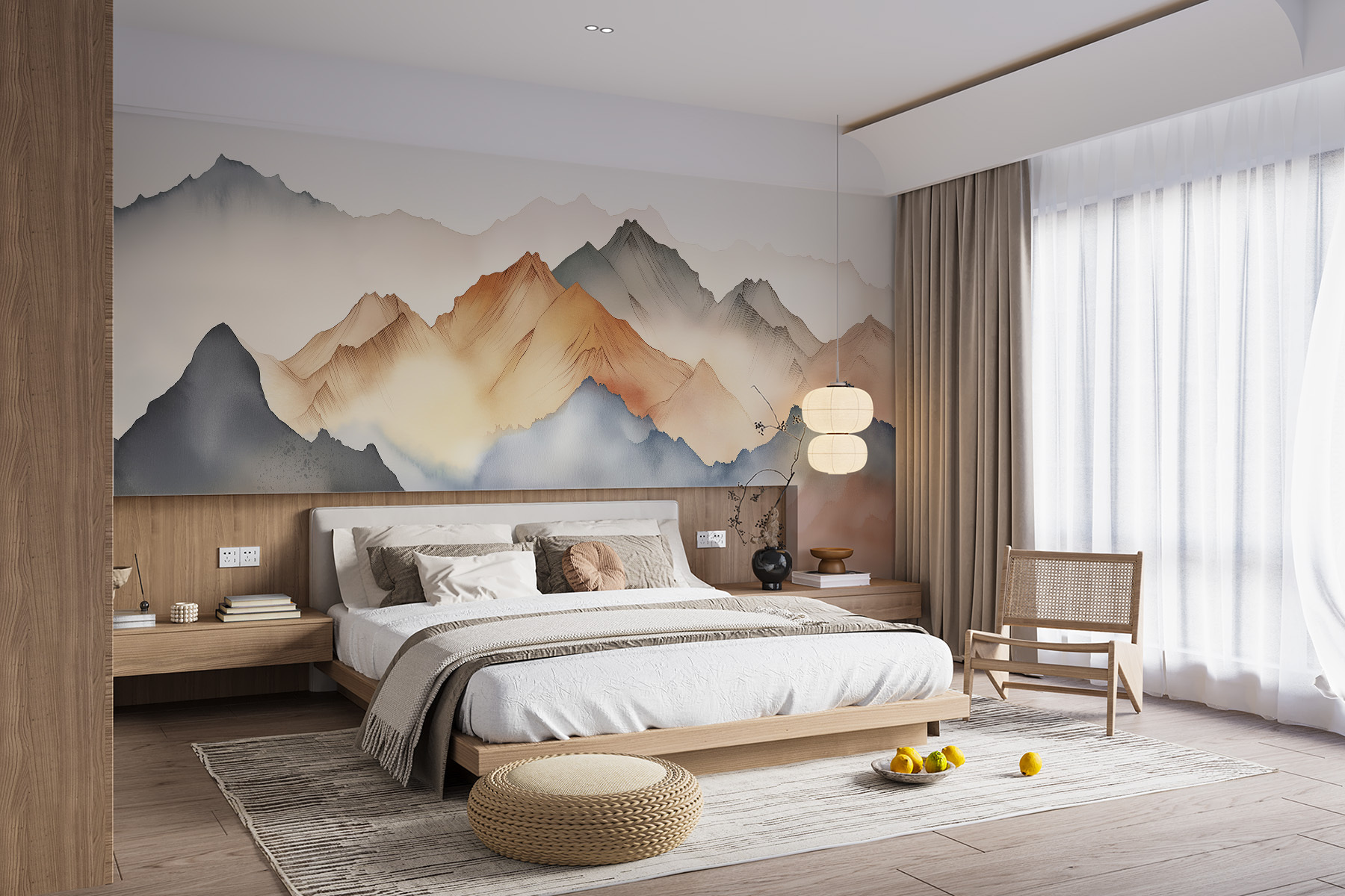 Uma pintura de montanhas no nevoeiro w00683pib1r - Uma pintura de montanhas no nevoeiro - tegory