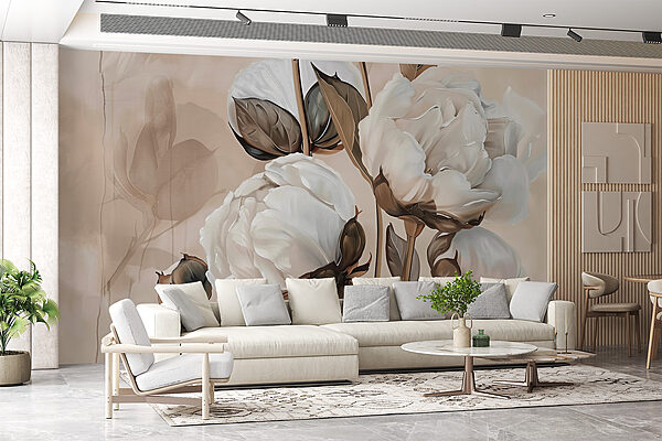 Um grande plano de flores Um grande plano de flores