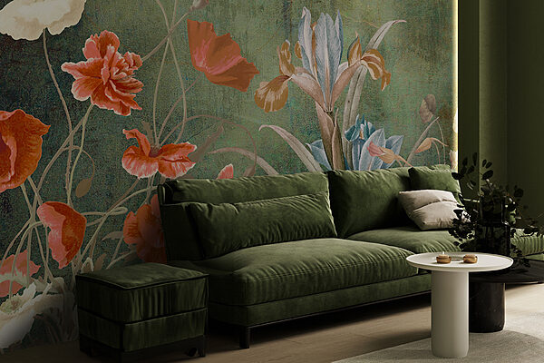 Um grande plano de flores Um grande plano de flores
