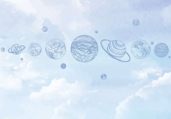 Uma linha de planetas no céu Uma linha de planetas no céu