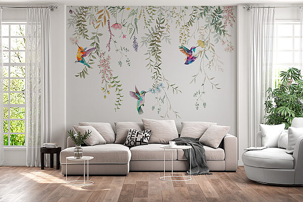 Uma pintura de pássaros e flores w00660pig142 600x400 - Uma pintura de pássaros e flores