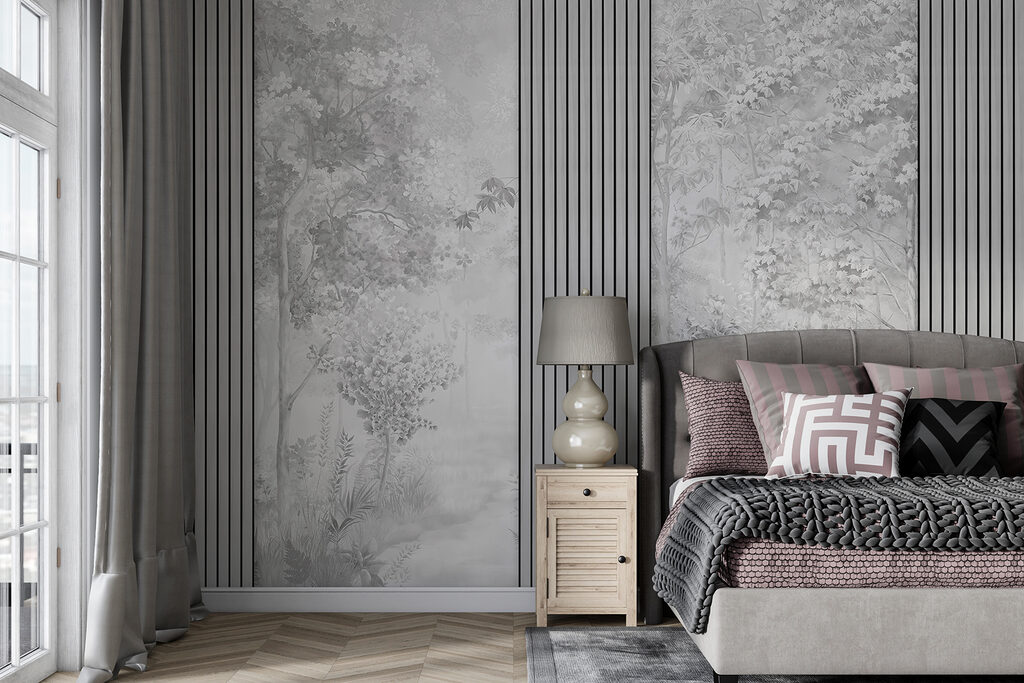 A wall with a tall vertical line A wall with a tall vertical line