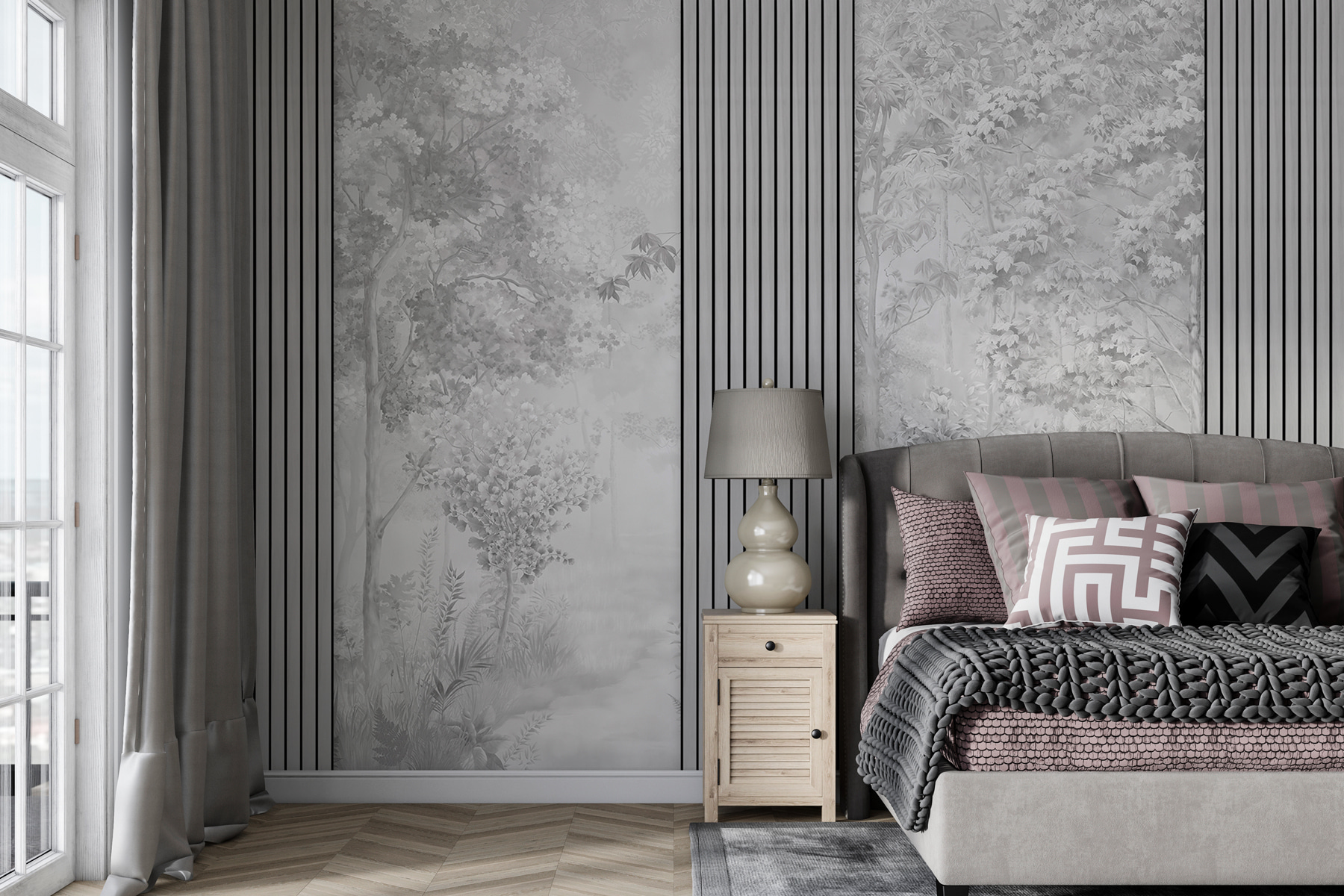 A wall with a tall vertical line A wall with a tall vertical line