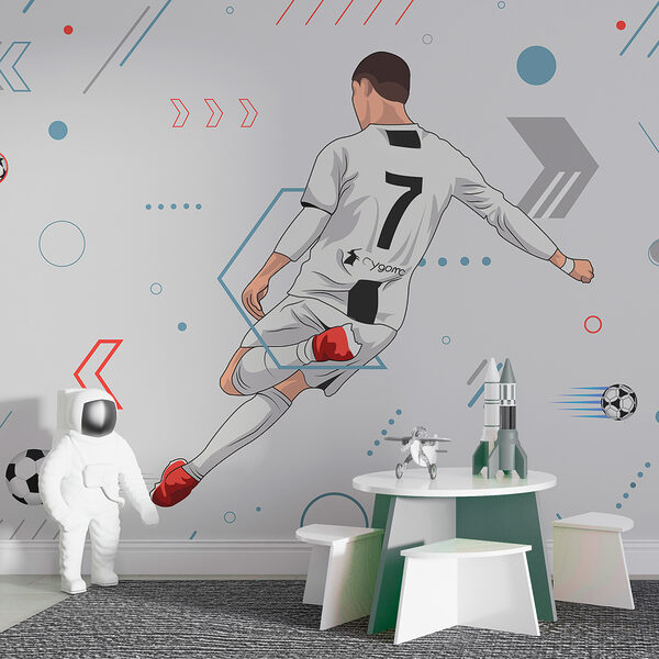 Um jogador de futebol a pontapear uma bola Um jogador de futebol a pontapear uma bola