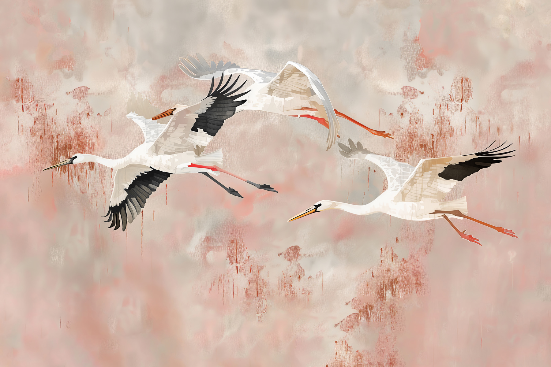 A group of birds flying in the sky