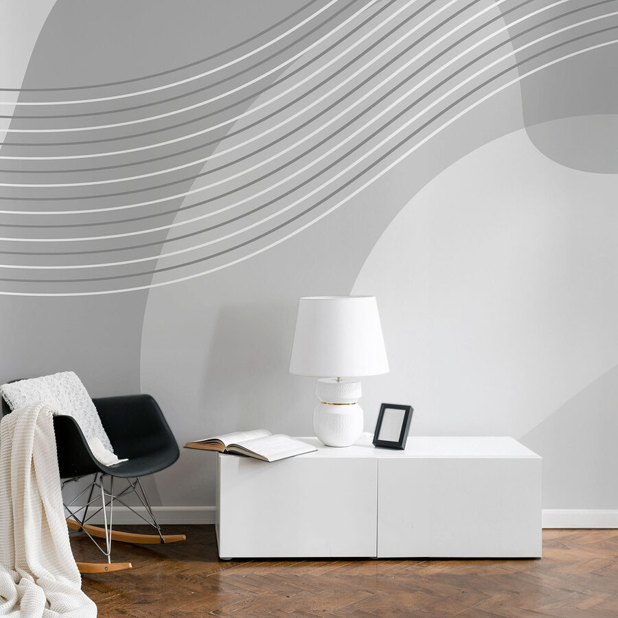 Papel de parede Um fundo cinzento e branco com linhas brancas