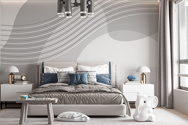 A grey and white background with white lines