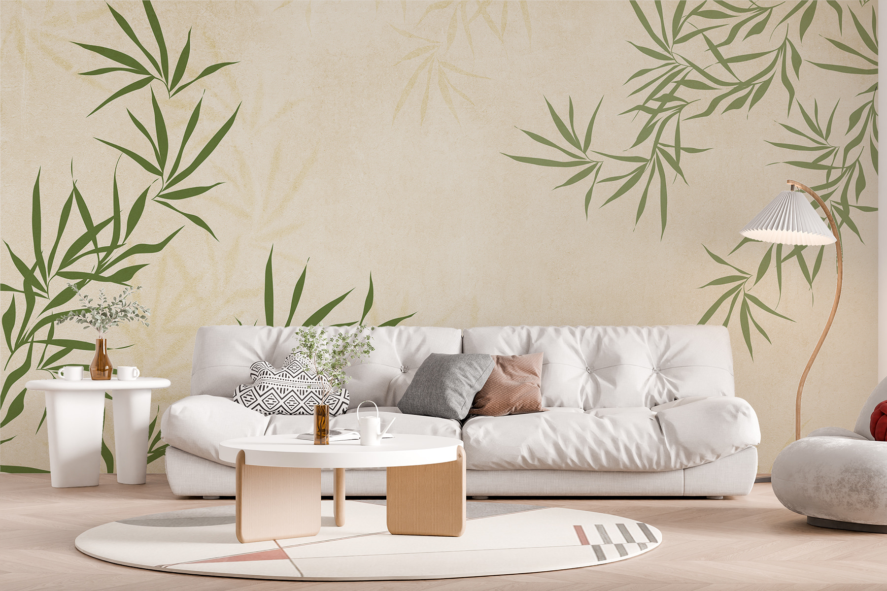 A green leaves on a white background