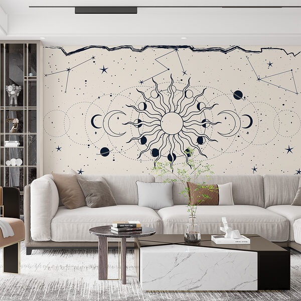 Um desenho do sol e da lua Um desenho do sol e da lua