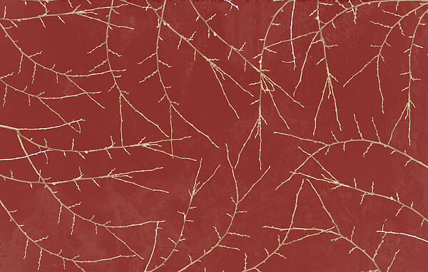 Um fundo vermelho com ramos Um fundo vermelho com ramos