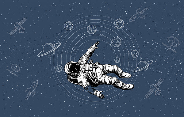 Um astronauta a flutuar no espaço Um astronauta a flutuar no espaço